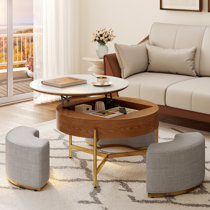 Landaverde coffee table with best sale nested stools